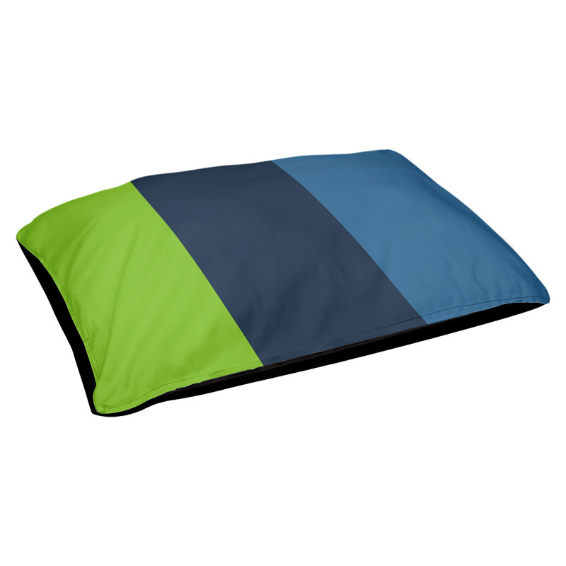 Oreiller rectangulaire New York, Moyen (L 30 po x l 40 po), Vert aurore / bleu minuit / bleu lac