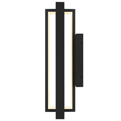In & Out LED Wall Sconce with Intersecting Rectangular Design, Integrated LED, Dimmable, Wet Rated for Indoor/Outdoor Use