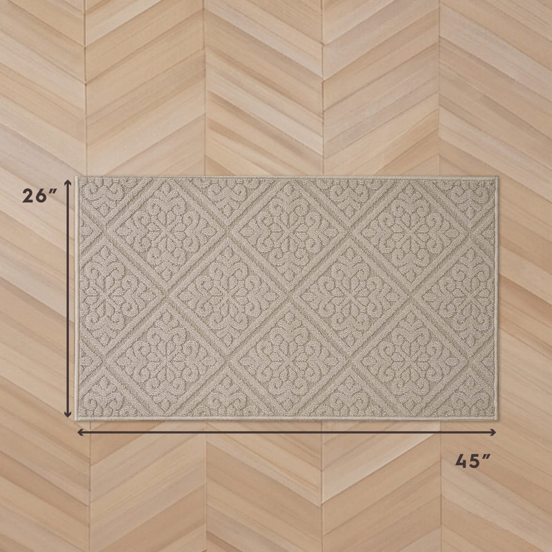 Austell Machine Woven Synthetic Area Rug in Beige, Rectangle 2'2" x 3'9", Brown
