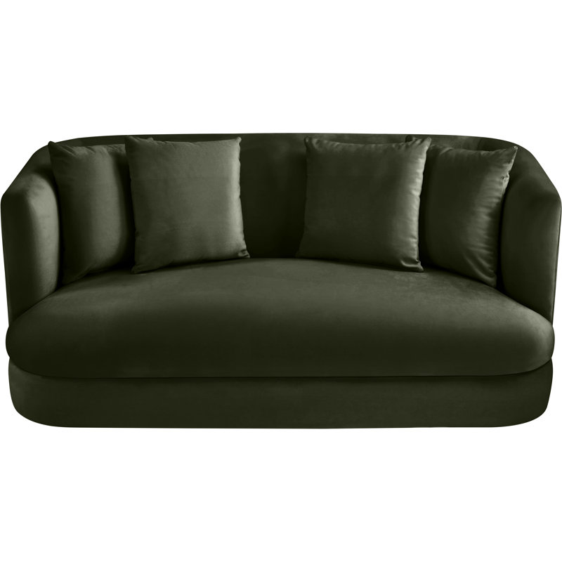 Causeuse en velours Alder, Velours vert