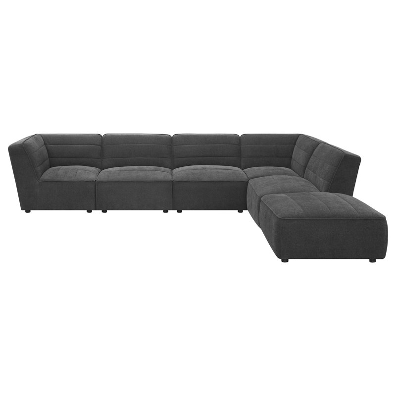 Canapé modulaire rembourré 6 pièces Sunny, Tissu gris