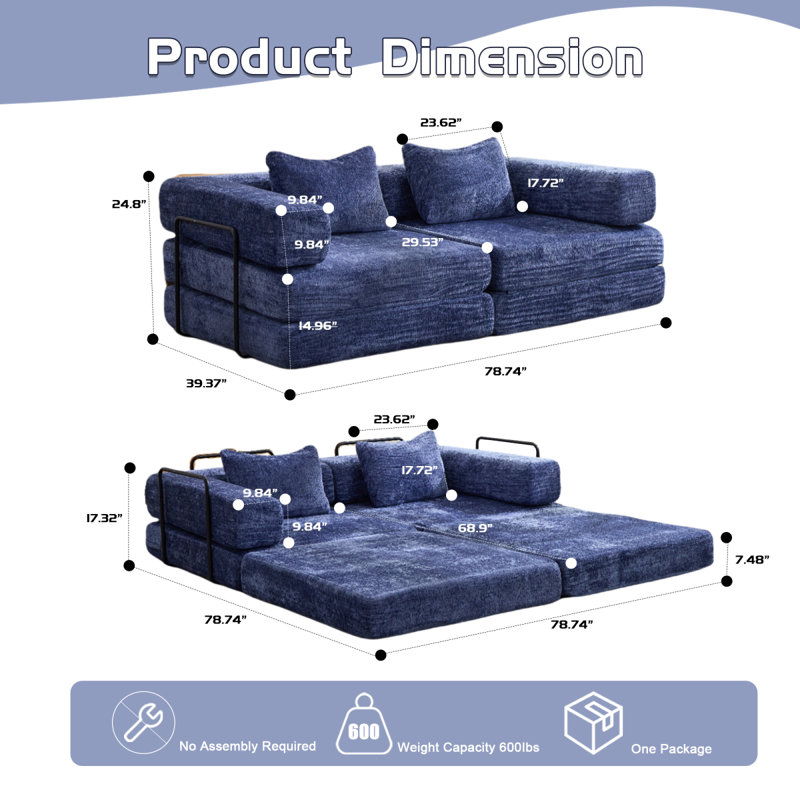 Canapé modulaire Boneless Compression, Bleu très foncé