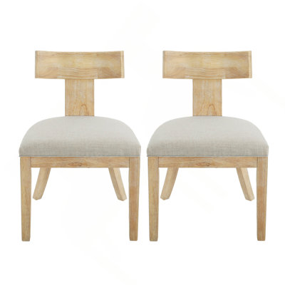 Set Of 2 Rustic Distressed Wooden Dining Chairs