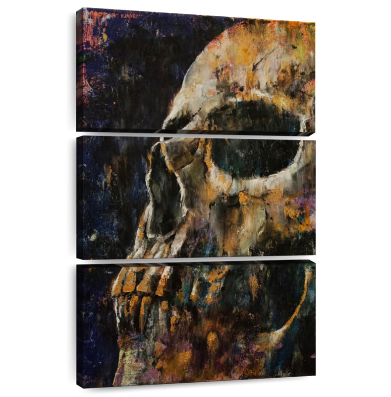 Hitzel Gold Skull, 45" H x 28" W