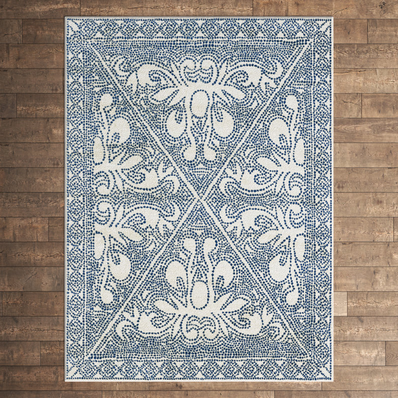 Demeo Damask Indoor Rug, Rectangle 6'7" x 9'
