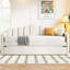 Élégant lit de jour simple avec couchette et charge - Canapé-lit en velours beige rembourré-1632681927