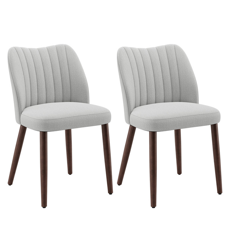 Chaise d'appoint de salle à manger rembourrée moderne avec pieds en bois , Gris