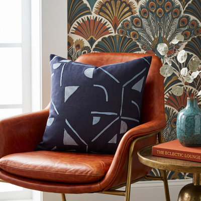 Abstract Textured Cotton Blend Throw Square Pillow Cover