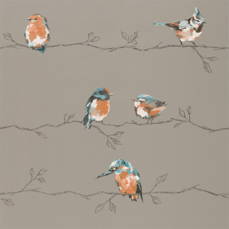 Persico 10.05m x 68.6cm Wallpaper Roll, Tangerine/Duckegg
