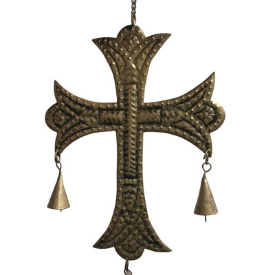 Santa Clara Cross Chime in Burnished Gold