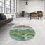 Tapis brun/vert à motifs-1867045503
