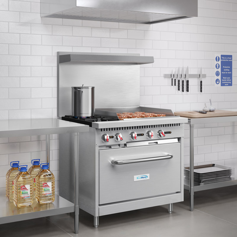 KoolMore 36'' W Single Oven Commercial Gas Range, Liquid Propane