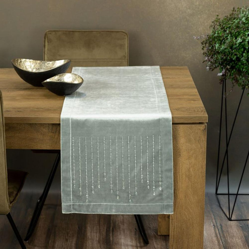 Solid Colour Tablecloth, 35cm W x 140cm L, Silver