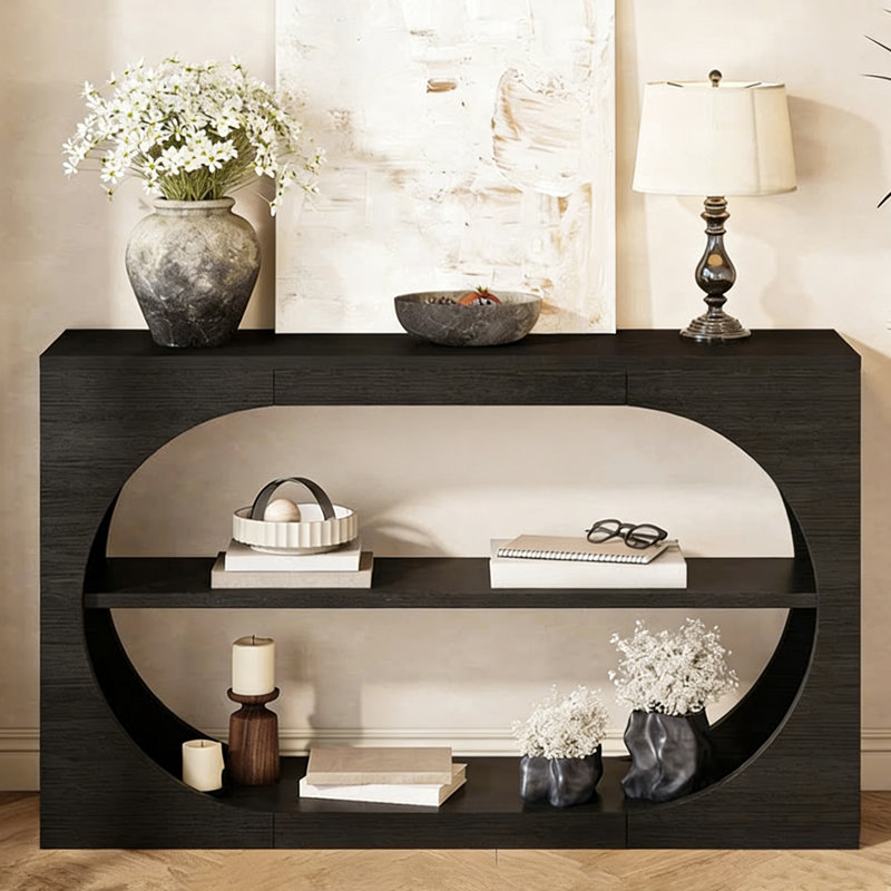 Console simple de style Wabi-sabi, H 31,5 po x l 55,1 po x P 13,8 po