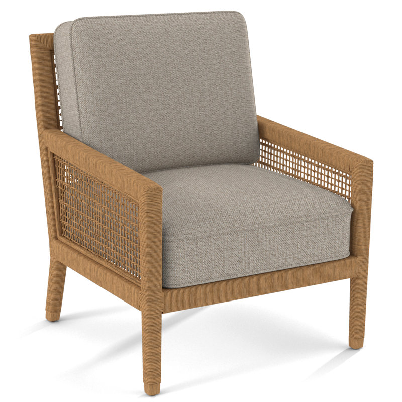 Harper 28" Wide Armchair, Teal Geometric; 0425-53, Honey