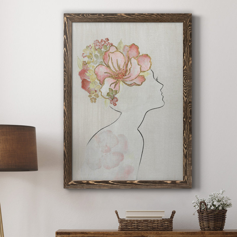 Fashion Fashion Silhouette I - peinture sur toile encadrée, H 20 po x l 17 po x P 1,5 po, Noyer