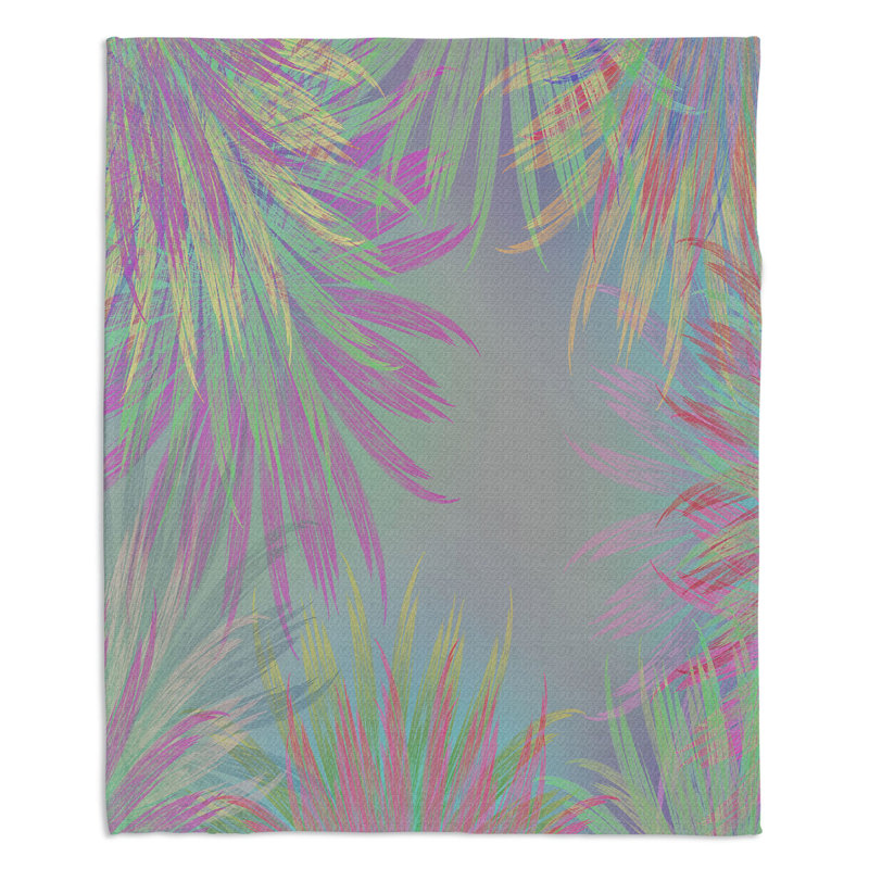 Hand Woven Throw Blanket, 51" W x 60" L, Grey/Green