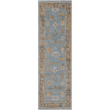 Dunes Oriental Hand-Knotted Wool Area Rug in Blue/Brown/Yellow