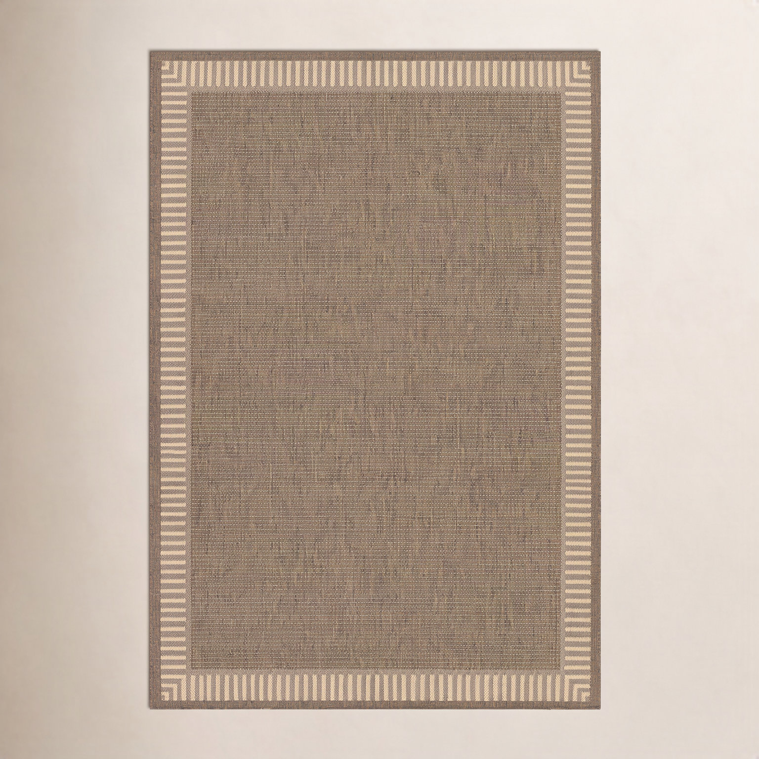 Black Cocoa Brown Flatweave Outdoor Rug, Brown / Tan, Rectangle 8'6" x 13'