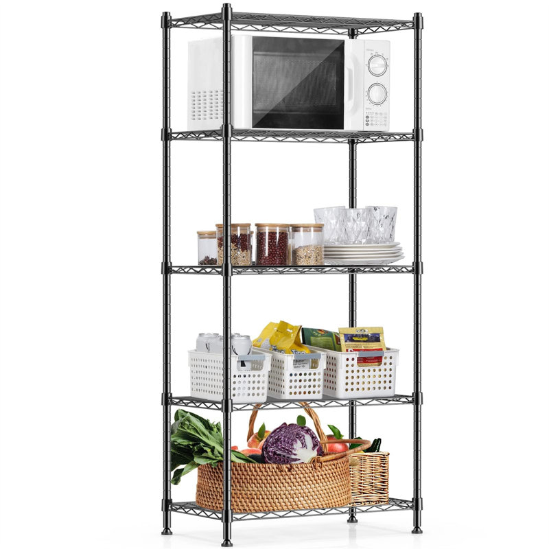 Zykee 59.06 in. W Standard Baker's Rack with Microwave Compatibility