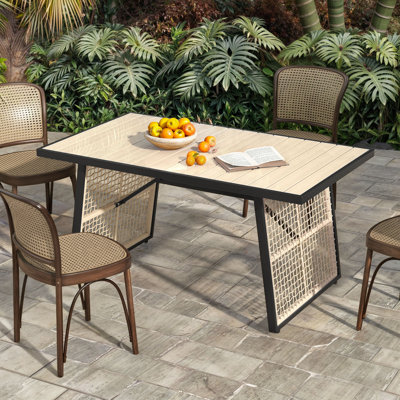 Longino Rectangular 59.1'' L x 34.3'' W Outdoor Dining Table -  Red Barrel StudioÂ®, 7FE9167B3E41444AAC962068998C0BE3