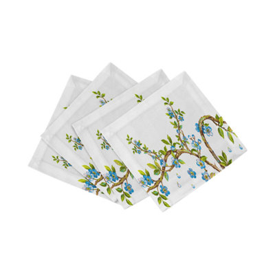 Cherry Blossom Cotton Sateen Cocktail Napkins