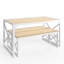 Ensemble de table de salle à manger en chêne 3 pièces avec bancs - Cuisine, petit espace, maison de campagne-123323384