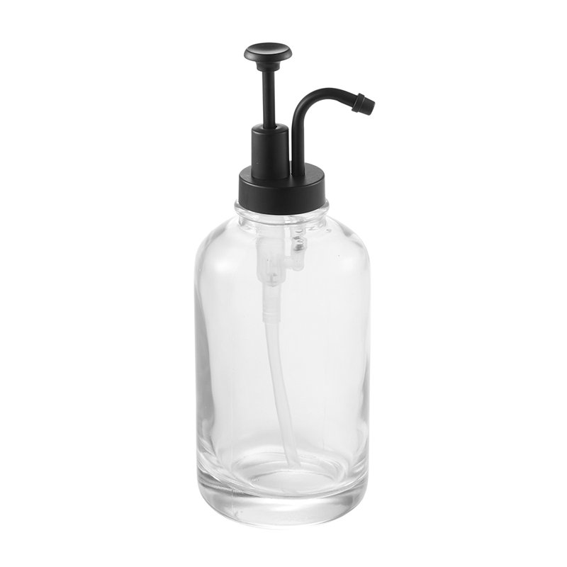 500ml Glass Syrup Dispenser, Clear/Black