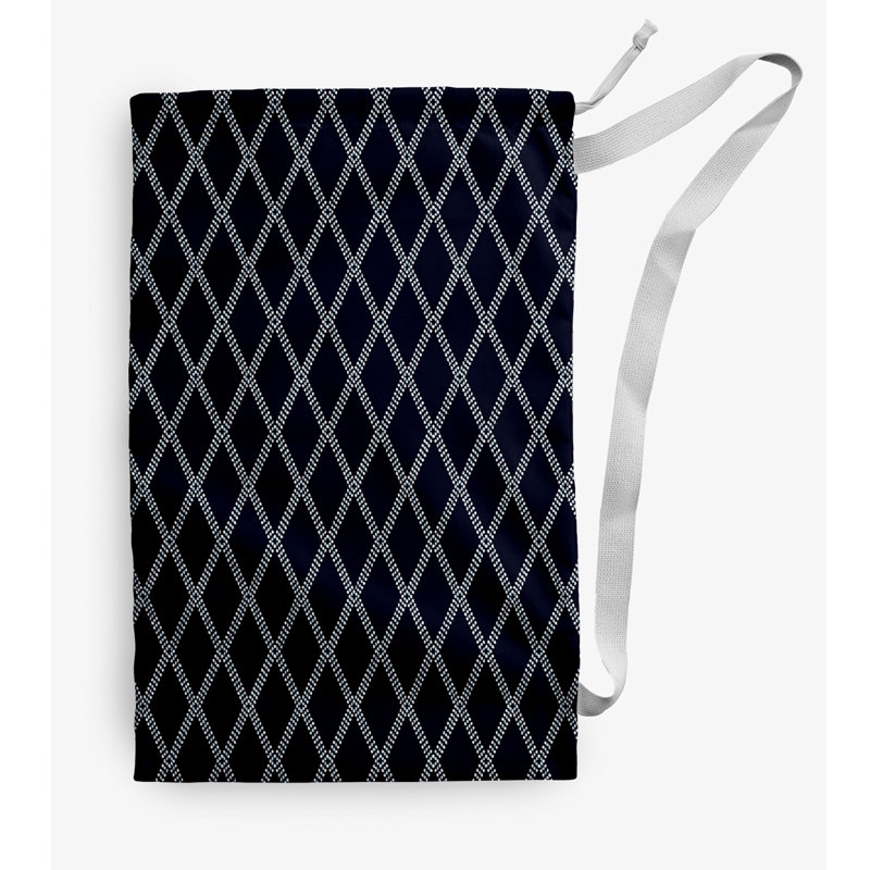 Sac à linge Diamond Dots, Noir, Moyen (H 36 po x l 28 po)