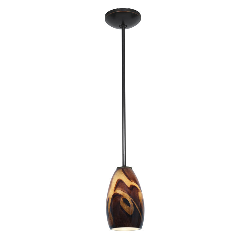 Luminaire suspendu à 1 lumière Carballo, Inca, Bronze huilé