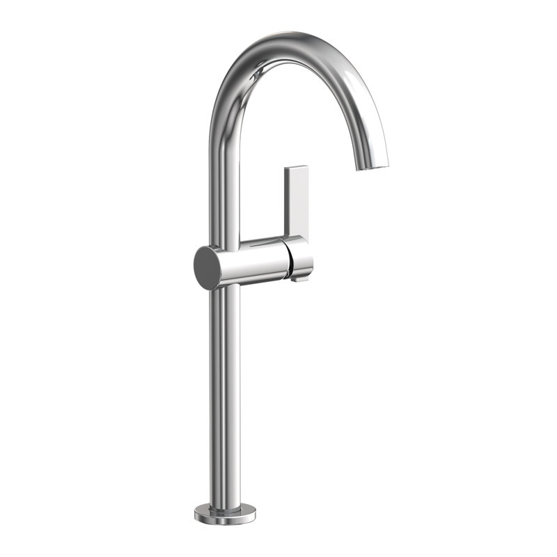Priya Single Hole Vessel Faucet, Polished Chrome