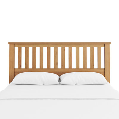 Queen Panel Headboard In Mission Style, Timeless Open Vertical Slat Look, Solid And Engineered Kiln - Dried Wood Build, Universal Compatibility For Bed Frames, Brown Color, Casual Product Assembly