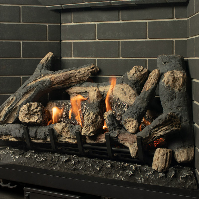 Ashley 36" Black Plated Stainless Steel Gas Fireplace Insert