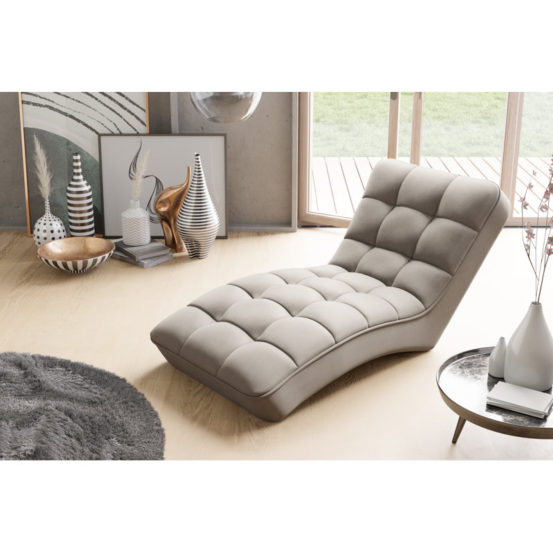 Eshaal Upholstered Chaise Lounge, Beige