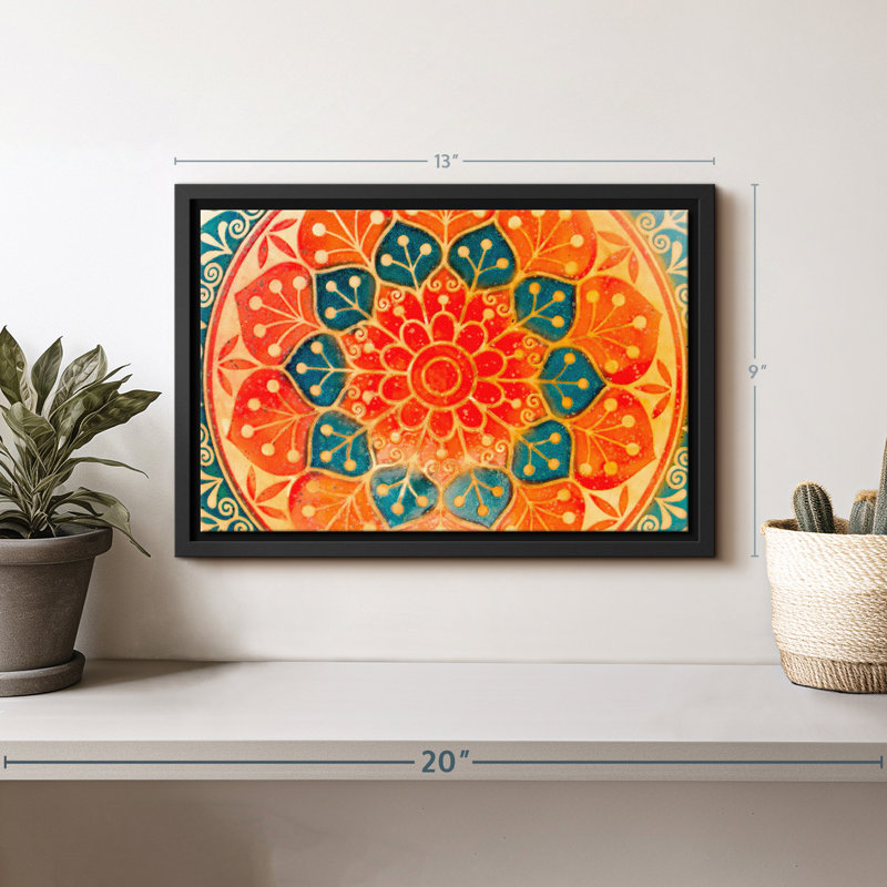 Impression abstraite sur toile de lotus, H 9 po x l 13 po