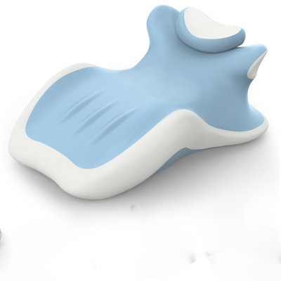 Sky Blue & White 27° Angled Wedge Pillow – Triple Support for Neck, Back and Waist