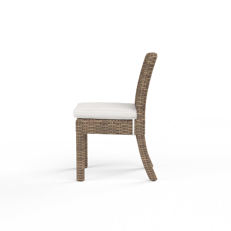 Havana Outdoor Dining Side Chair, Canvas Flax Sunbrella®