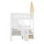 Lit superposé House avec tiroirs de rangement et escalier, structure de lit superposé en bois avec porte fenêtre et toit-1656999535
