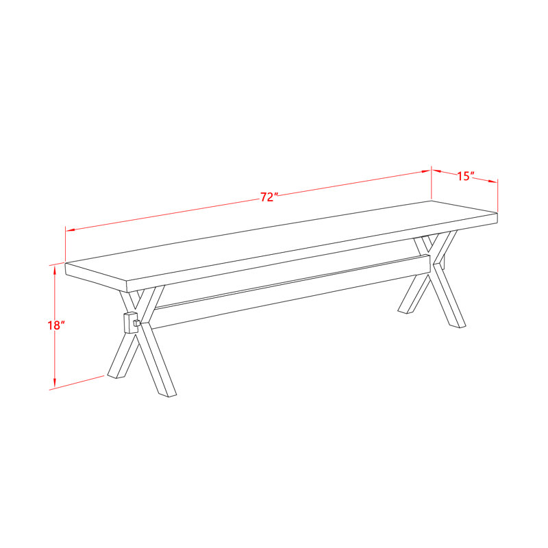 3 Piece Dinette Set for Small Spaces Contains a Rectangle Dining Table with X-Legs and 2 Dining Table Bench, linen white