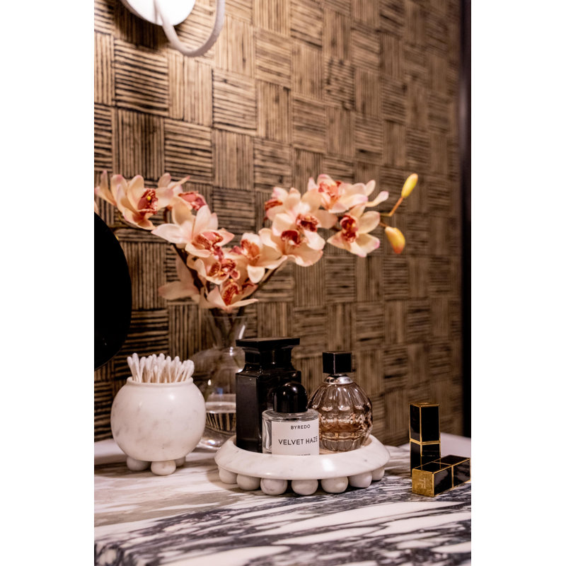 Marble Bathroom Storage Container, White