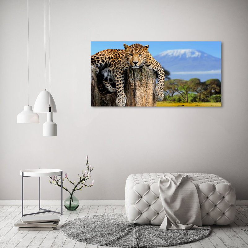 Leopard On The Trunk - Wrapped Canvas Print