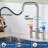 Double Handle Bridge Kitchen Faucet With 360 Degree Spout Swivel In Brushed Nickel-124916685