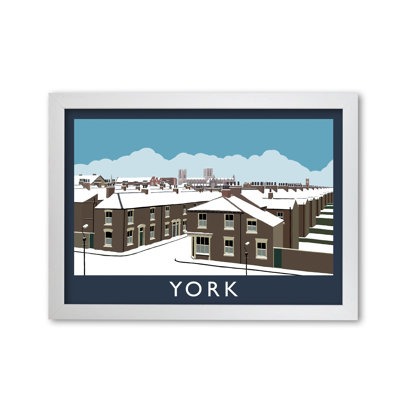 York In Snow 1 Piece Single Picture Frame Wall Art