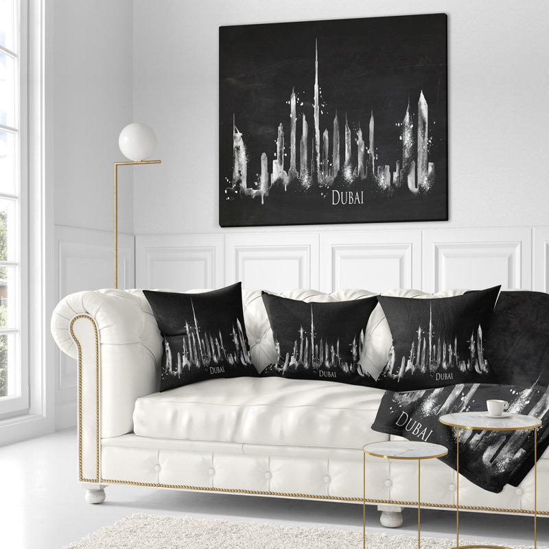Peinture dubai silhouette oreiller Cityscape
