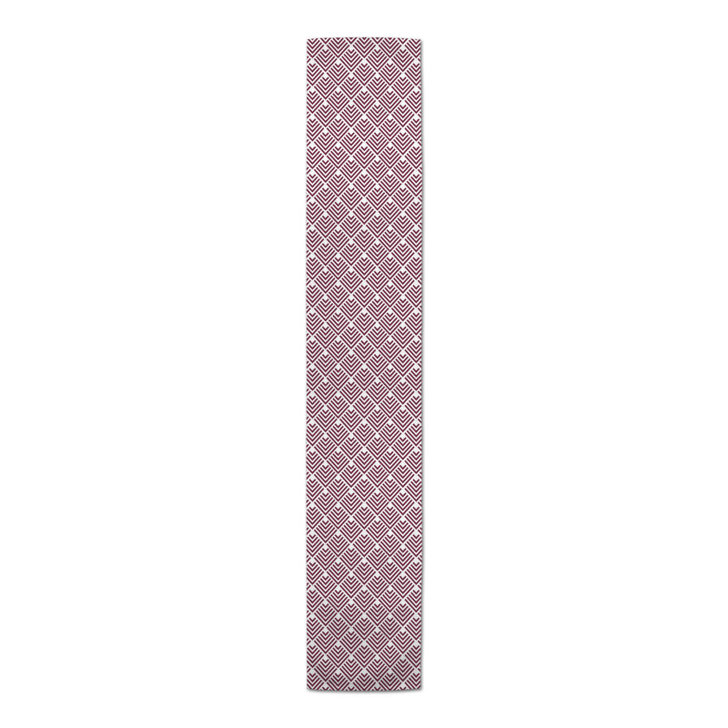 Bertrum Rectangle Geometric Polyester Table Runner, 72" x 16", Purple