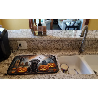 Absorbent Dish Drying Mat With Polyester Surface & Pu Foam Layer For Kitchen Counter