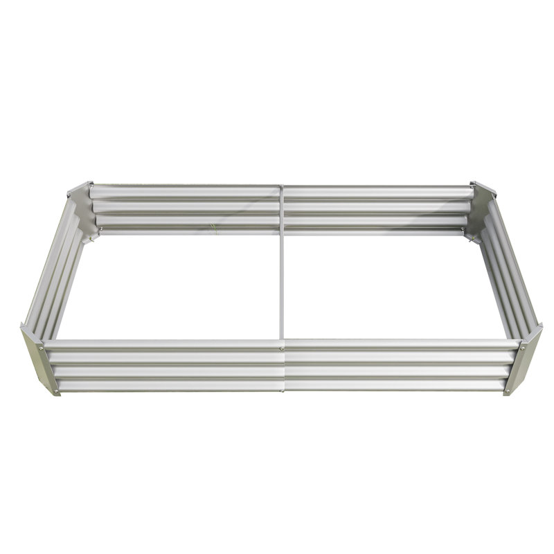 Lit de jardin surélevé Nekeda, H 11,76 po x l 91,2 po x P 44,4 po, Argent