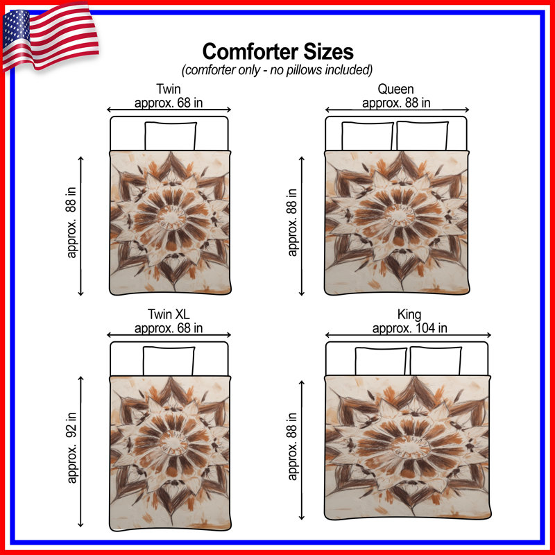 Textured Mandala Art Comforter, Twin Extra Long