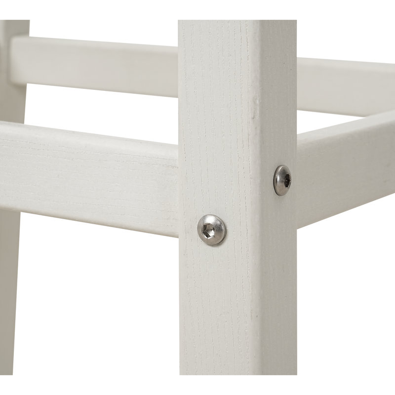 Table d'extérieur Rhonisha L 21,65 po x l 21,65 po, Blanc