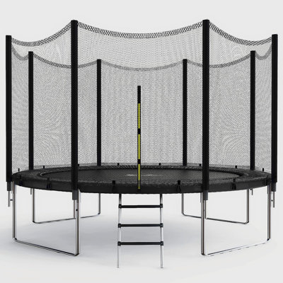 Trampoline simple de luxe pour enfants avec filet de sécurité 14 piquets de vent